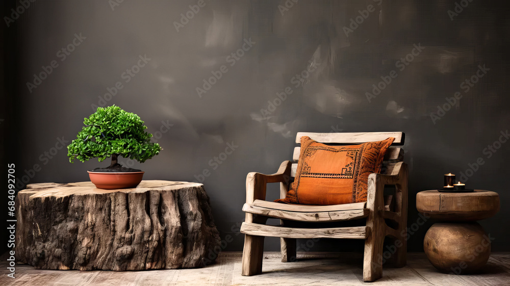 Interior still life photography of solid wood furniture