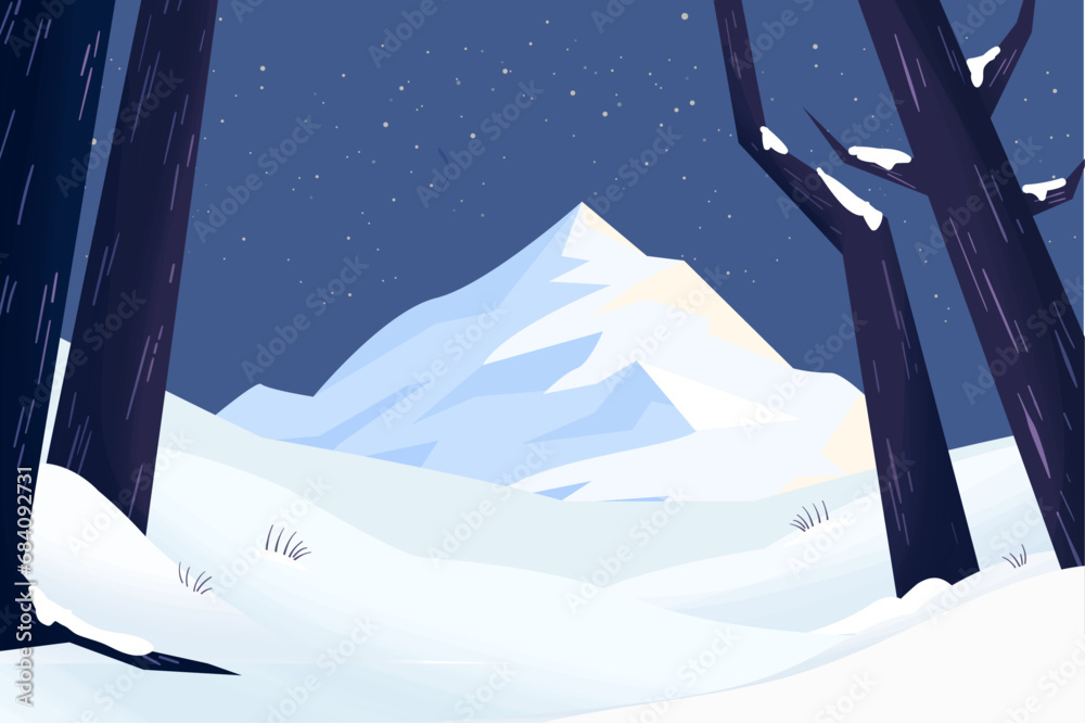 flat winter design illustration background