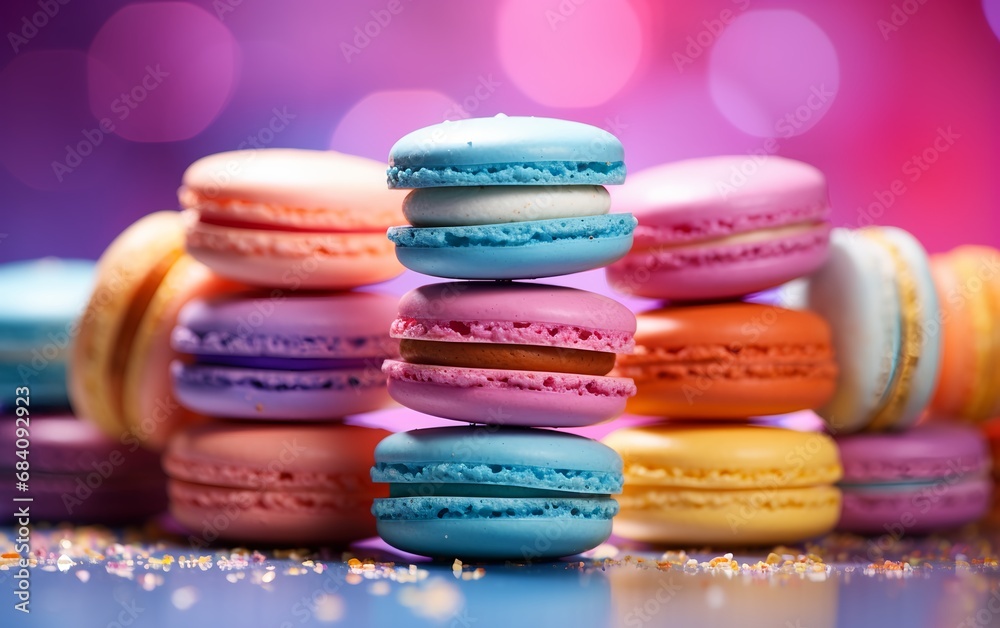Fototapeta premium Commercial Shooting of Colorful Macarons Stack