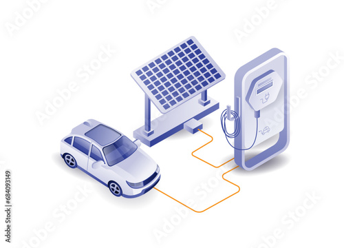 Electric car charging network with solar panels