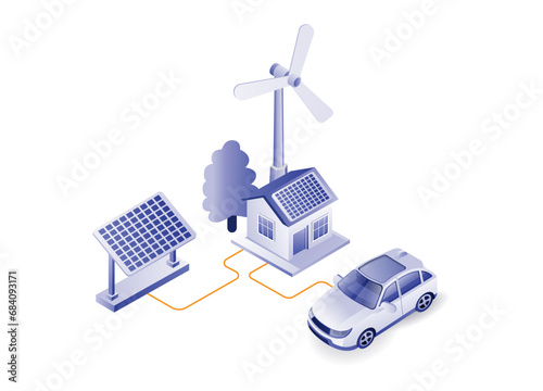 Electric car charger at home solar panel