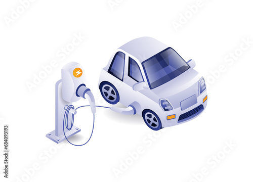 Electric car charger concept illustration