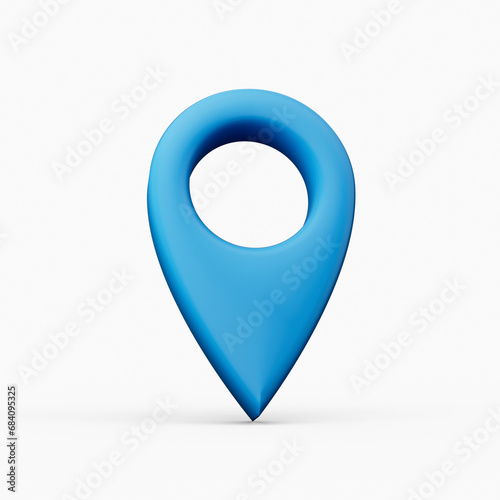 Free Download 3d Shiny Blue Location Map Pin Or Navigation Symbol Icon On White Background 3d Illustration - GFXLoad