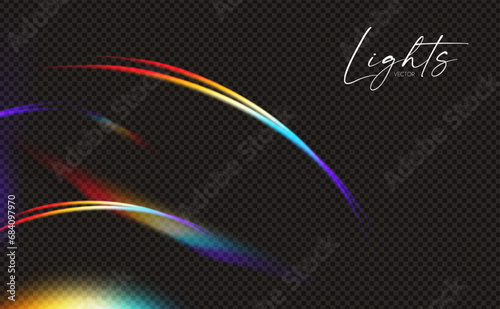 Rainbow light effect. Dispersion of beam. Sun light effect for immersion in atmosphere.