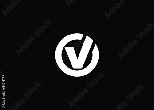 Creative Letter CV Logo Design Vector Template