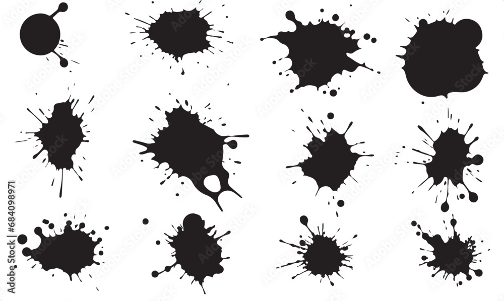 Fototapeta premium Black Grunge Brush Strokes on Transparent Background