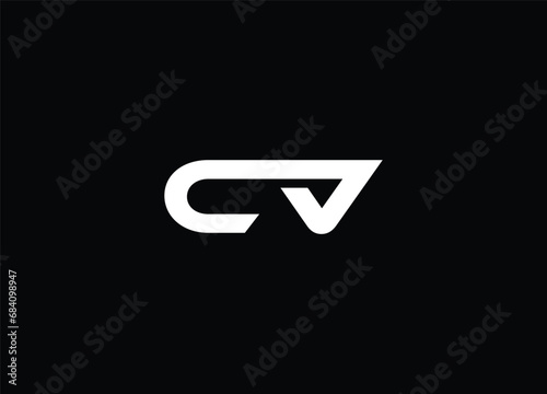Creative Letter CV Logo Design Vector Template