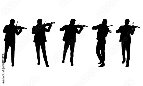 MAN PLAYING violin SILHOUETTES & VECTOR COLLECTION