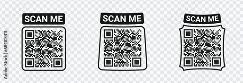 Explore seamless connectivity with our QR code scan icon—effortlessly linking physical and digital realms. Smartphone scanning, barcode technology, vector illustration for modern app interfaces.