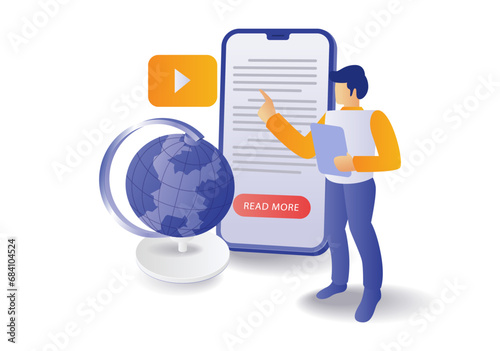 Online education school tutor illustration concept