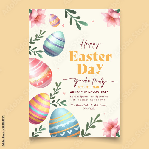 vector vertical poster template for the easter celebration