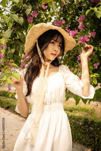 portrait of a girl in a straw hat