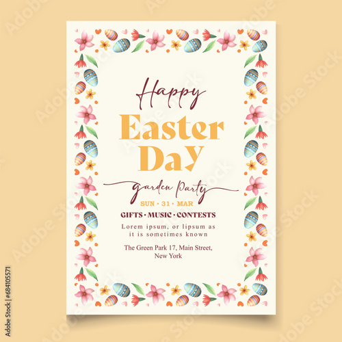 vector vertical poster template for the easter celebration