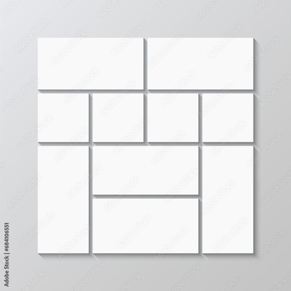 Mosaic pictures frame. Mood board grid. Portfolio images template with hexagon in center. Empty album brandboard. Moodboard layout. Retro gallery background. Photo collage. Vector illustration. Mosaic pictures frame. Mood board grid. Portfolio images template with hexagon in center. Empty album brandboard. Moodboard layout. Retro gallery background. Photo collage. Vector illustration.