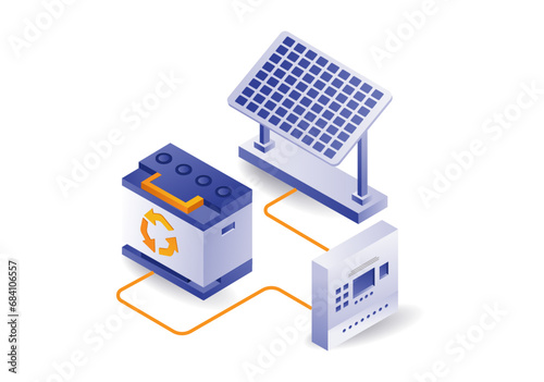 Minimalist illustration concept for a series of solar energy panels
