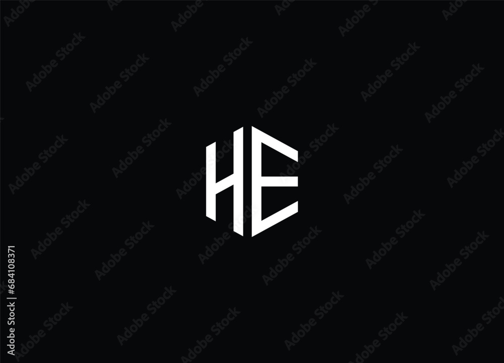 Creative Letters HE Logo Design Vector Template 