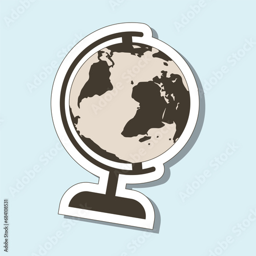 Tourist sticker with globe