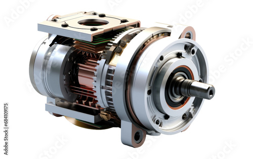 A Realistic Image Showcase of a Hybrid Stepper Motor on White or PNG Transparent Background