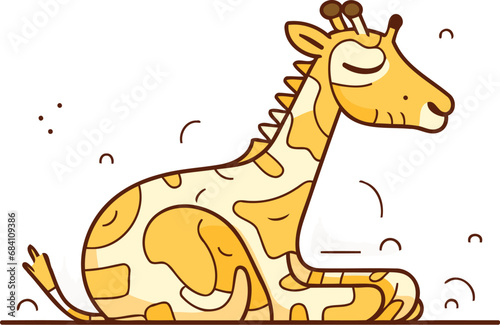 Cartoon giraffe vector illustration isolated on a white background
