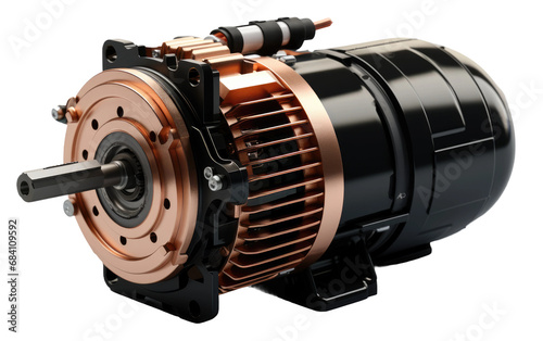 A Realistic Image Showcase of an Induction Motor on White or PNG Transparent Background