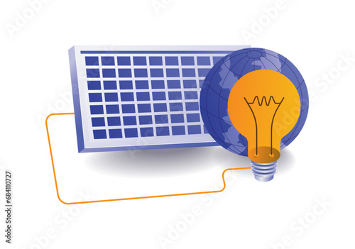 Infographic concept illustration of eco solar panel energy idea