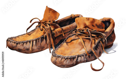 Casual Comfort Realistic Image Showcase of Moccasins on White or PNG Transparent Background photo