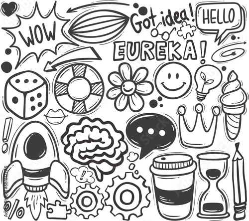 Hand Drawn Doodle Icons Set