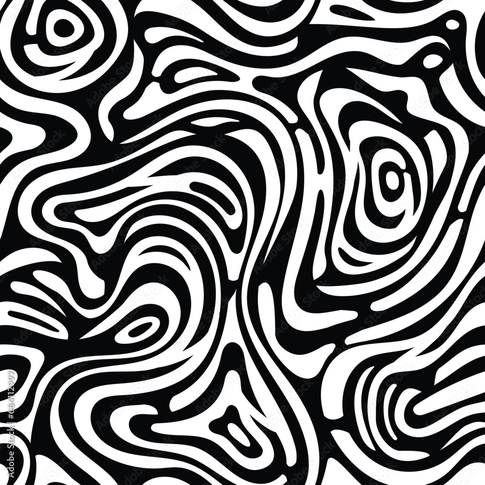 Obraz premium Seamless pattern, abstract doodles, curls, maze, vector background