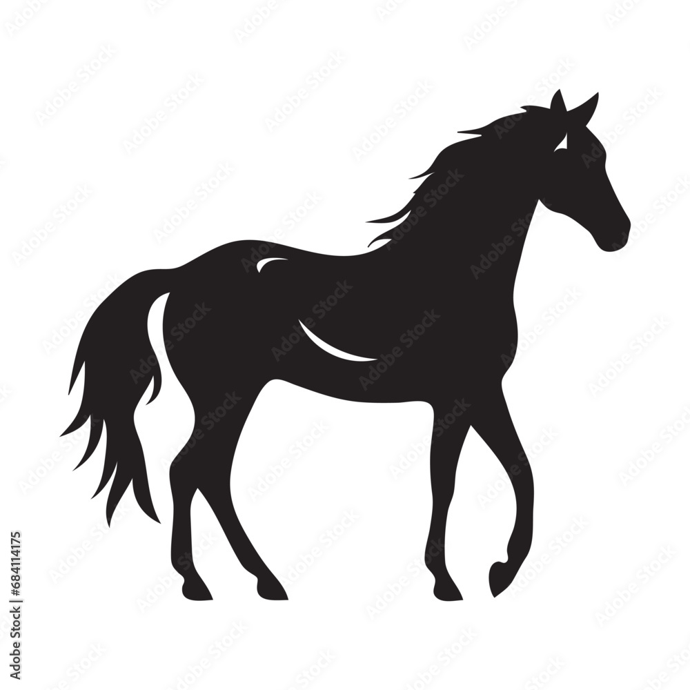 Horse silhouette vector icon isolated on white background Horse silhouette vector icon isolated on white background
