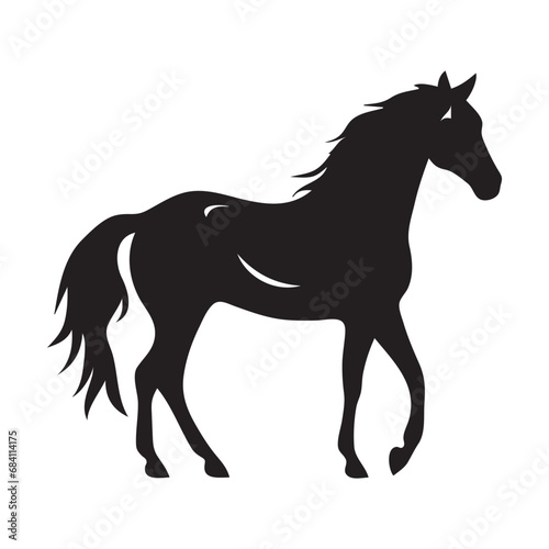 Horse silhouette vector icon isolated on white background