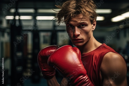 boxer with red gloves