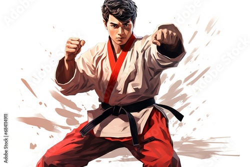 taekwondo martial art illustration