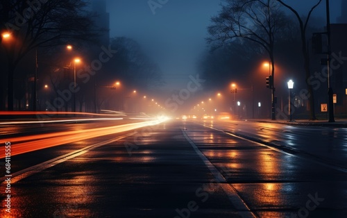 Speed light night traffic in the city.