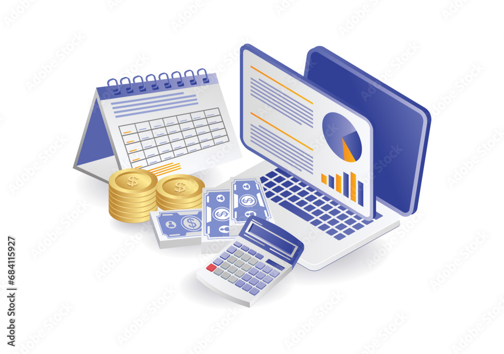 Concept illustration of income investment development technology Concept illustration of income investment development technology