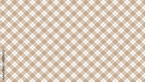 Diagonal print brown plaid background