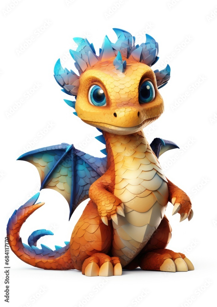 cute colorful dragon character, stay on clean white background cute colorful dragon character, stay on clean white background