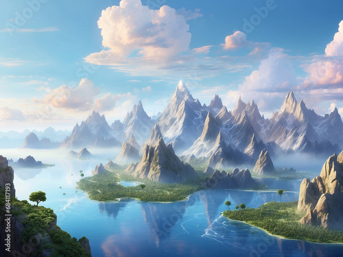 mystical mountains  fantasy landscape  generative ai