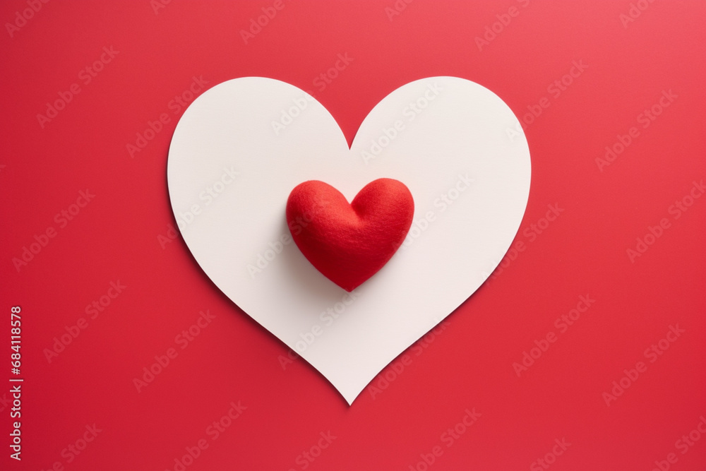 Heart shaped Valentines Day decoration. Concept of love celebration background. 3d rendering