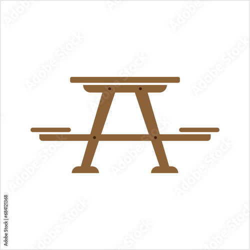 Picnic Table Icon, Picnic Bench Icon