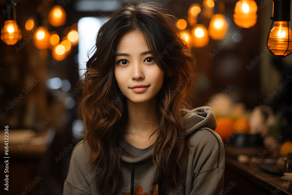 Gorgeous portrait captures the essence of a beautiful girl, radiating charm and elegance.