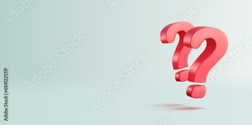 Red question marks 3D. Group of question marks for media banner concepts, marketing, journalism, business, and social issues. Vector illustration.