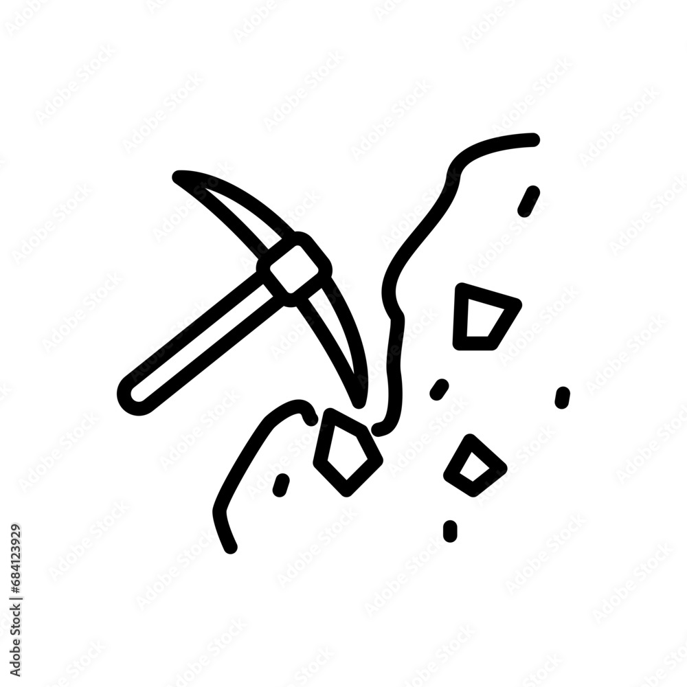 mining icon vector in line style mining icon vector in line style
