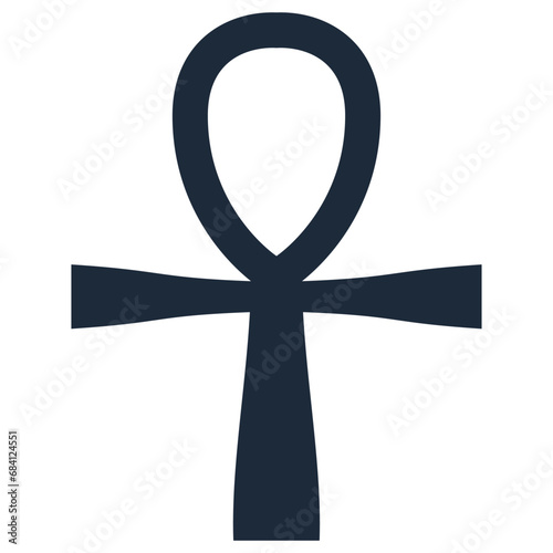 Coptic cross ankh navy color icon isolated on white background.