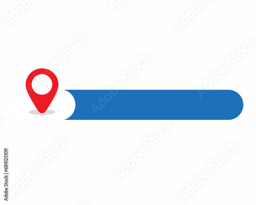 Search location in browser menu bar search bar and pin location icon vector illustration