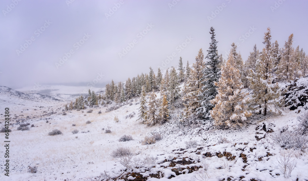 gorny Altai in autumn in October, Russia gorny Altai in autumn in October, Russia