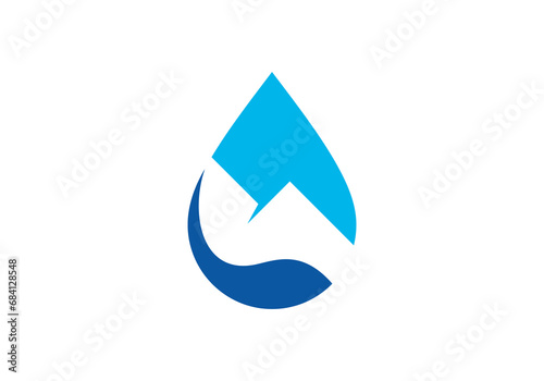 water drop with mountain logo vector illustration