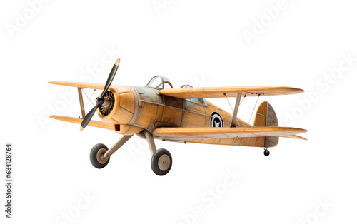 Wood Plane Flying High Isolated on Transparent Background PNG