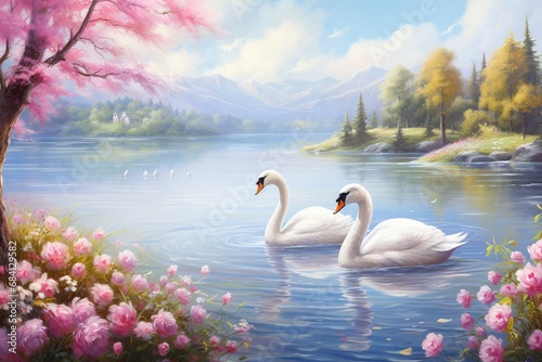 swans on the lake © BrandwayArt