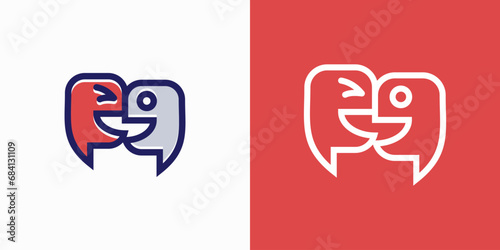 Smile conversation illustration logo vector