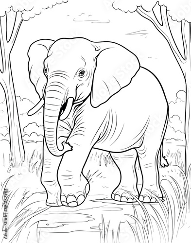 Elephant Animal Coloring Page